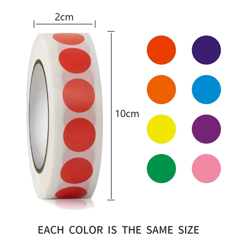 8000 шт. цветные этикетки с кодированием, наклейки с цветным кодированием для сортировки файлов, маркировка, ключевые точки, 1000 шт./рулон