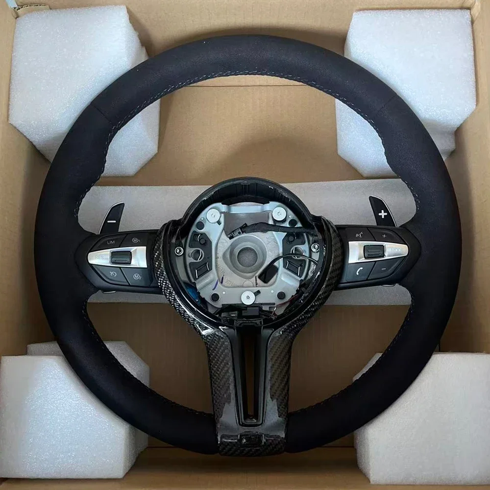 Car Accessories Suede Steering Wheel For BMW F80 M3 M4 F82 F85 F90 X5 F15 F10 F20 F22 F30 F31 M2 F87 M3 E70 E90 Factory Direct view 2