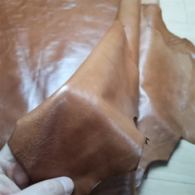 0.5mm Ultra-Thin Leather First Layer. Brown Oil Wax Sheepskin. Make Clothes. Make Throw Pillows. Mend Clothes.The Whole Cutting