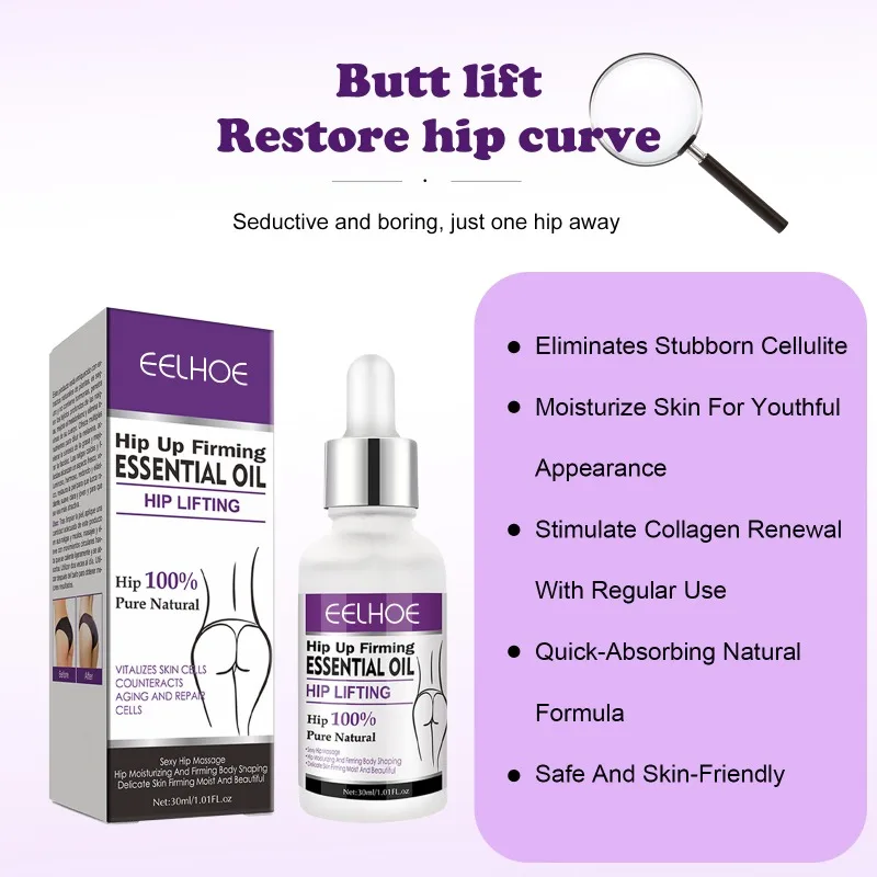 Hip Up Firming Essential Oil Hip Curve Massage Care Enlargement Prevent Sagging Promoting Growth Big Ass Shaping Oil Body Care