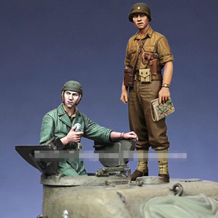 1/35 US Tank Commander Summer Set (2 figures), Resin Model Soldier GK, military themes, Unassembled and unpainted kit