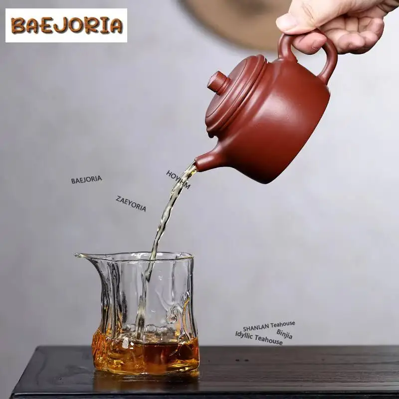 240ml Exquisite Yixing Purple Clay Teapots Handmade De Zhong Pot Raw Ore Dahongpao Mud Kettle Zisha Tea Set Tableware