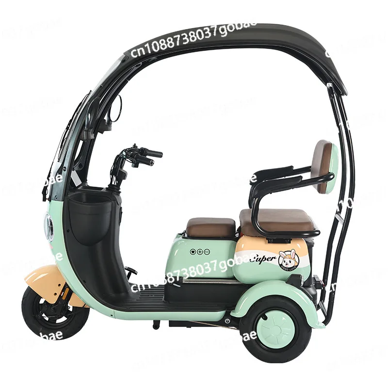 New Recreational Electric Tricycle with Shed, Adult Women Pick Up and Drop Off Children, Elderly Scooter, High-power Battery Car