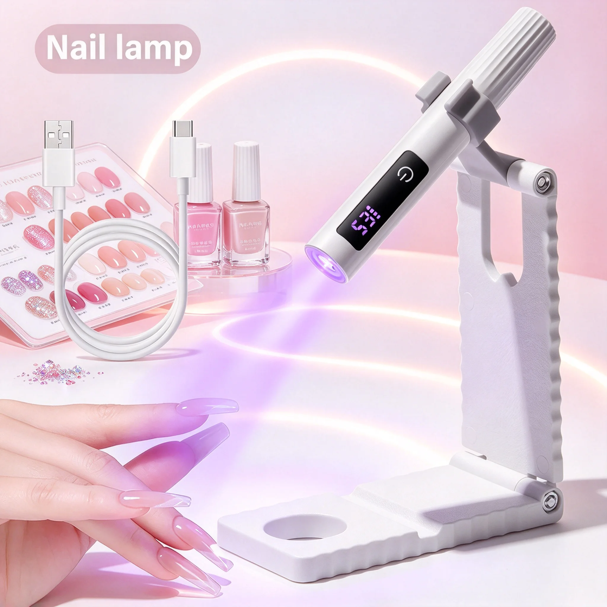 Professional Nail UV LED Dryer Portable Rechargeable Flashlight UV Light for Drying Nails Gel Polish Lamps Machine Pin Cure Tool