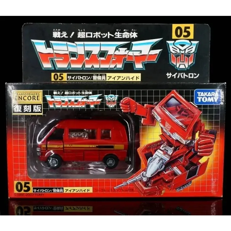หุ่นทรานสฟอร์มเมอร์ TAKARA TOMY ของแท้หุ่นไอรอนไฮด์ทำจาก PVC TFE05 G1หุ่นหุ่นโมเดลของเล่นมีสินค้าในสต็อก