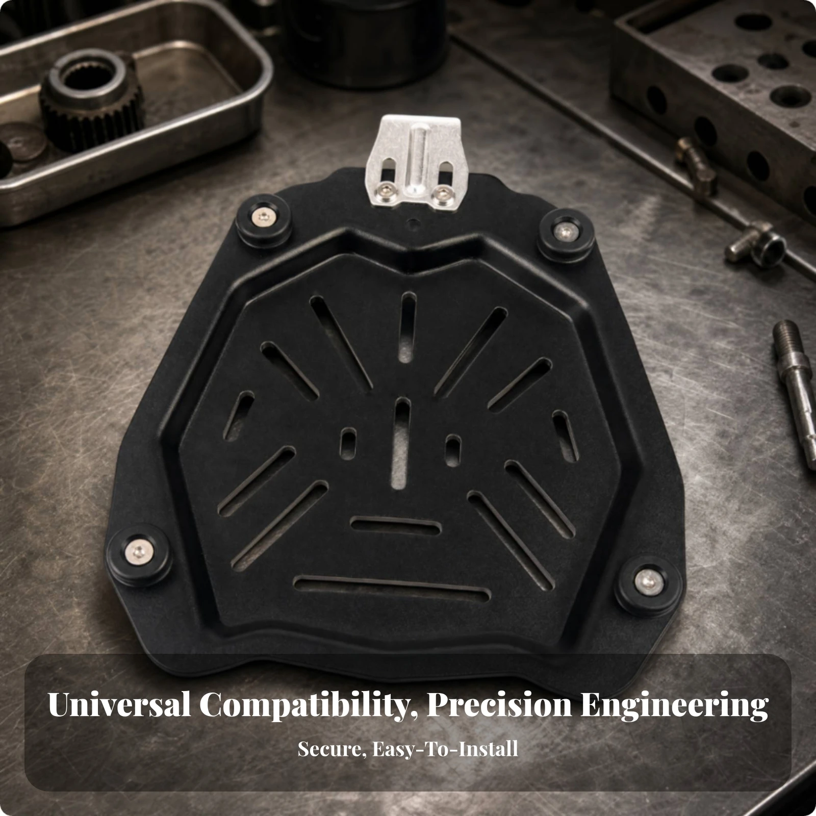 Motorcycle Top Case Base Plate Robust Top Case Mounting Base with Bracket Quick-Release Mounting Plate Wear-Resistant