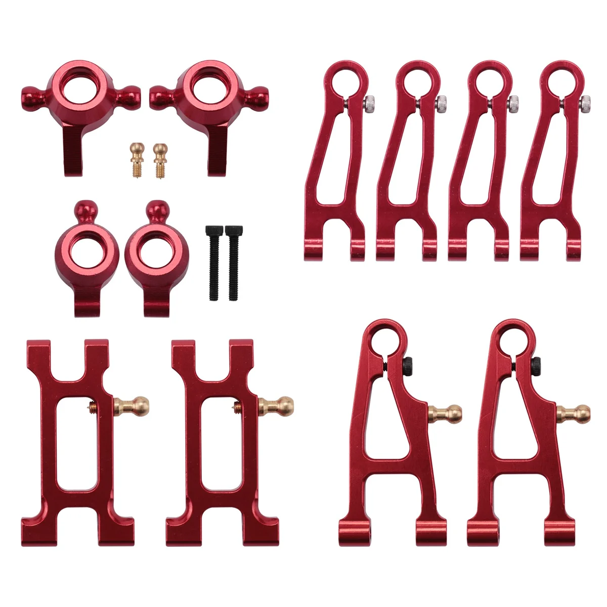 12Pcs Metal Upgrade Parts Kit Hub Carrier Swing Arm for SG 1603 SG 1604 SG1603 SG1604 1601 1602 1/16 RC Car,Red