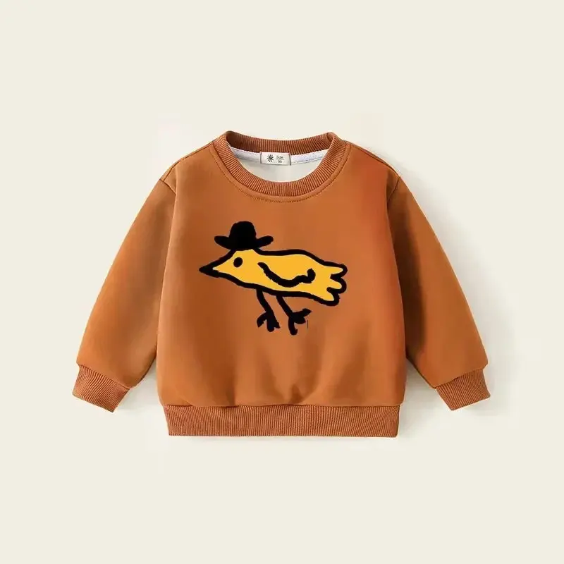 Winter Children Pullovers Fleece Thicken Tops for Kids Velvet Warm Sweatshirts for Boys Cartoon Girls Sweater Baby Tops Clothes