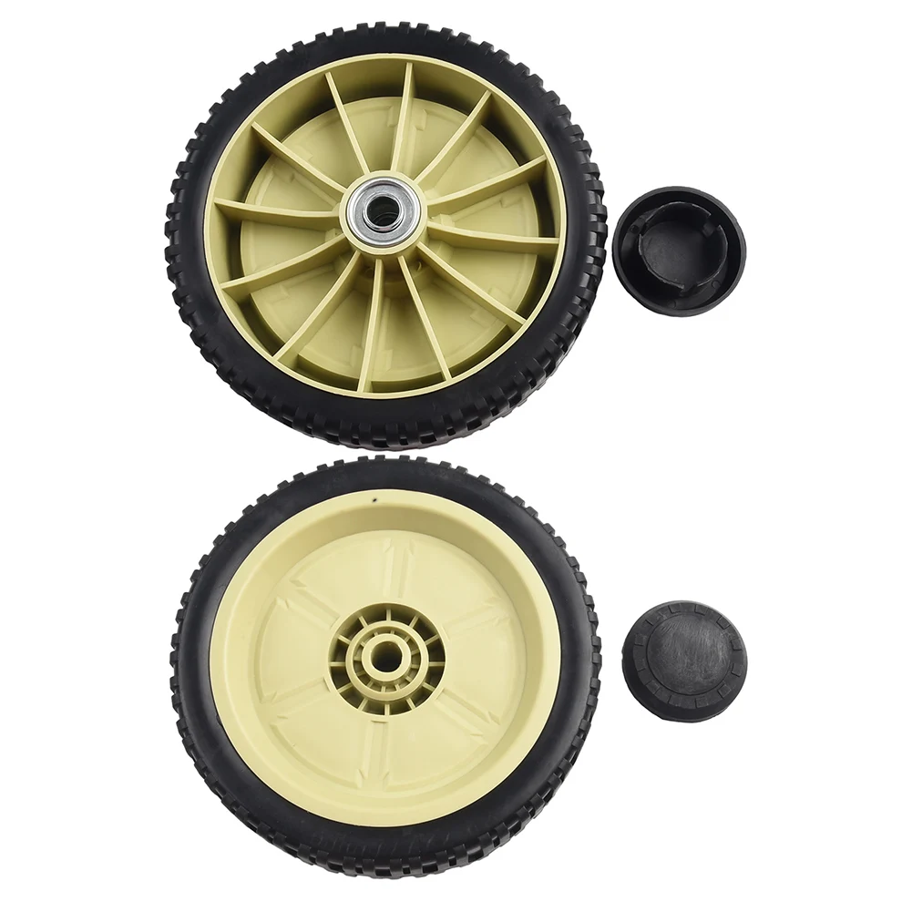2 Sets Front And Rear Drive Wheels For HRJ216 HRJ215 HRJ196 Lawn Mowers 20.5cm 19.5cm Rubber Tires With Hub Accessories