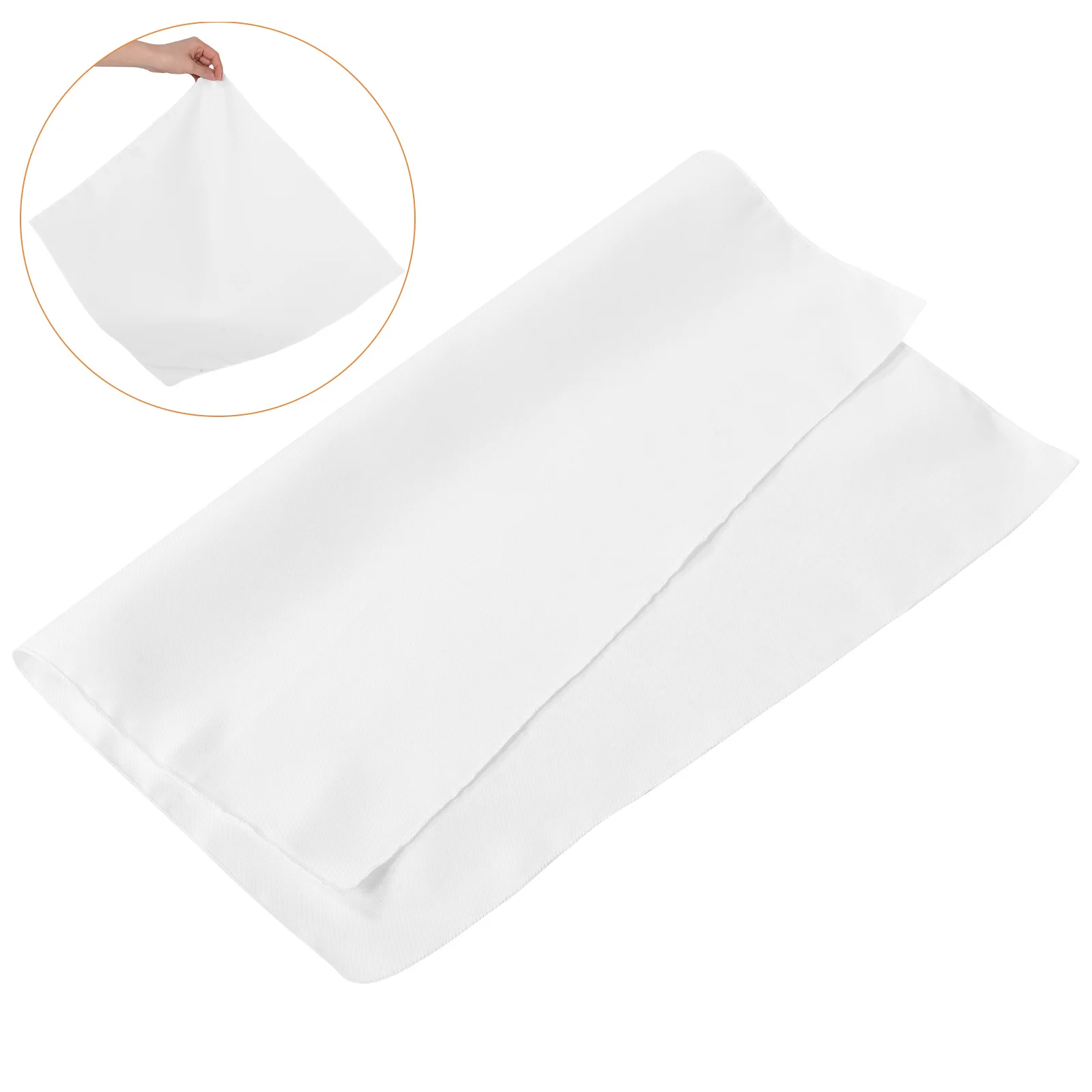 

4Pcs White Cloth Napkins 17x17inch Reusable Washable Polyester Fabric Napkins Wedding Party Banquet Table Decor