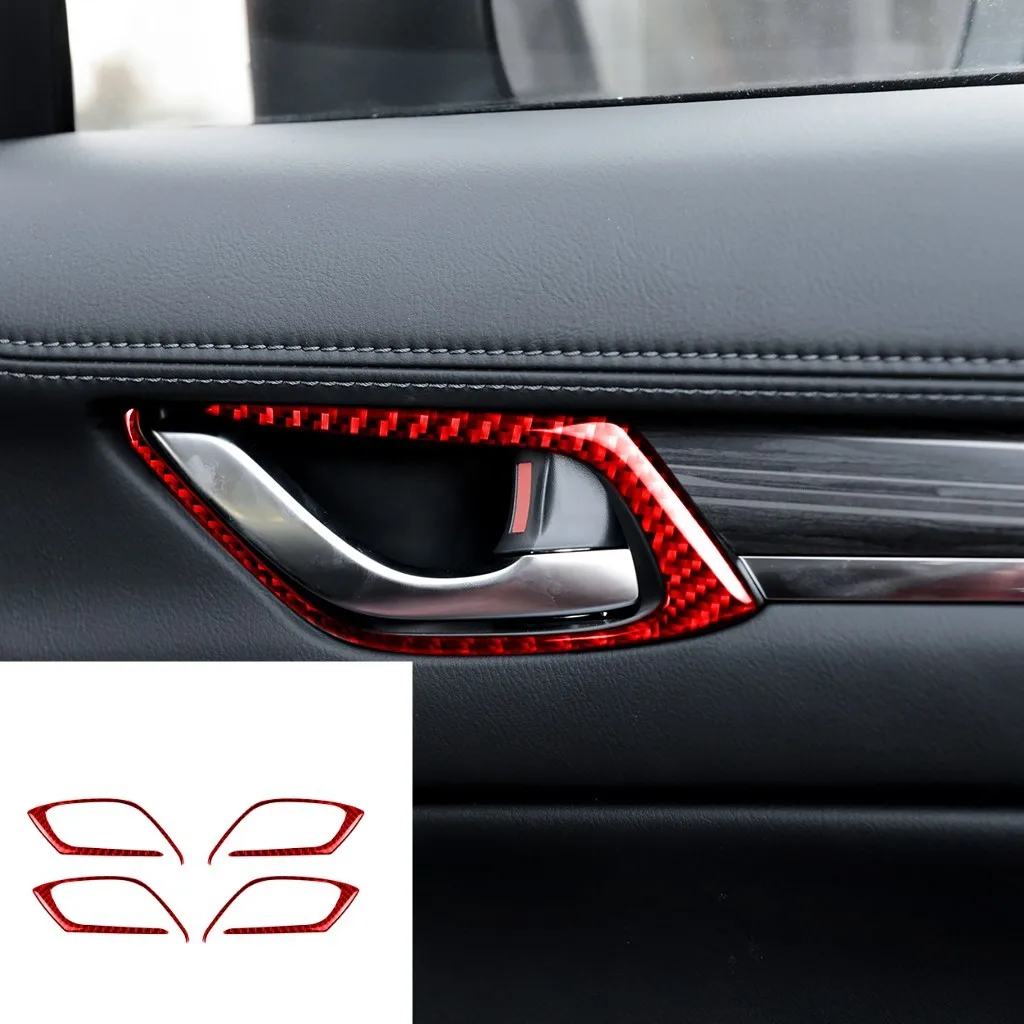 For Mazda CX-5 CX5 KF 2017-2022 Carbon Fiber Door Handles Windows Control Gear panel Trim Decoration Frame Interior Accessories