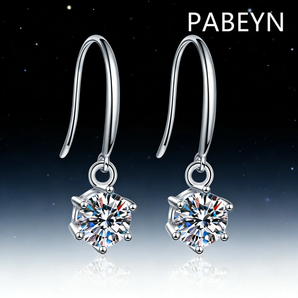 925 Sterling Silver Simple Temperament Versatile Six-claw Zircon Earrings Birthday Party Anniversary Gift Fashion Commuter