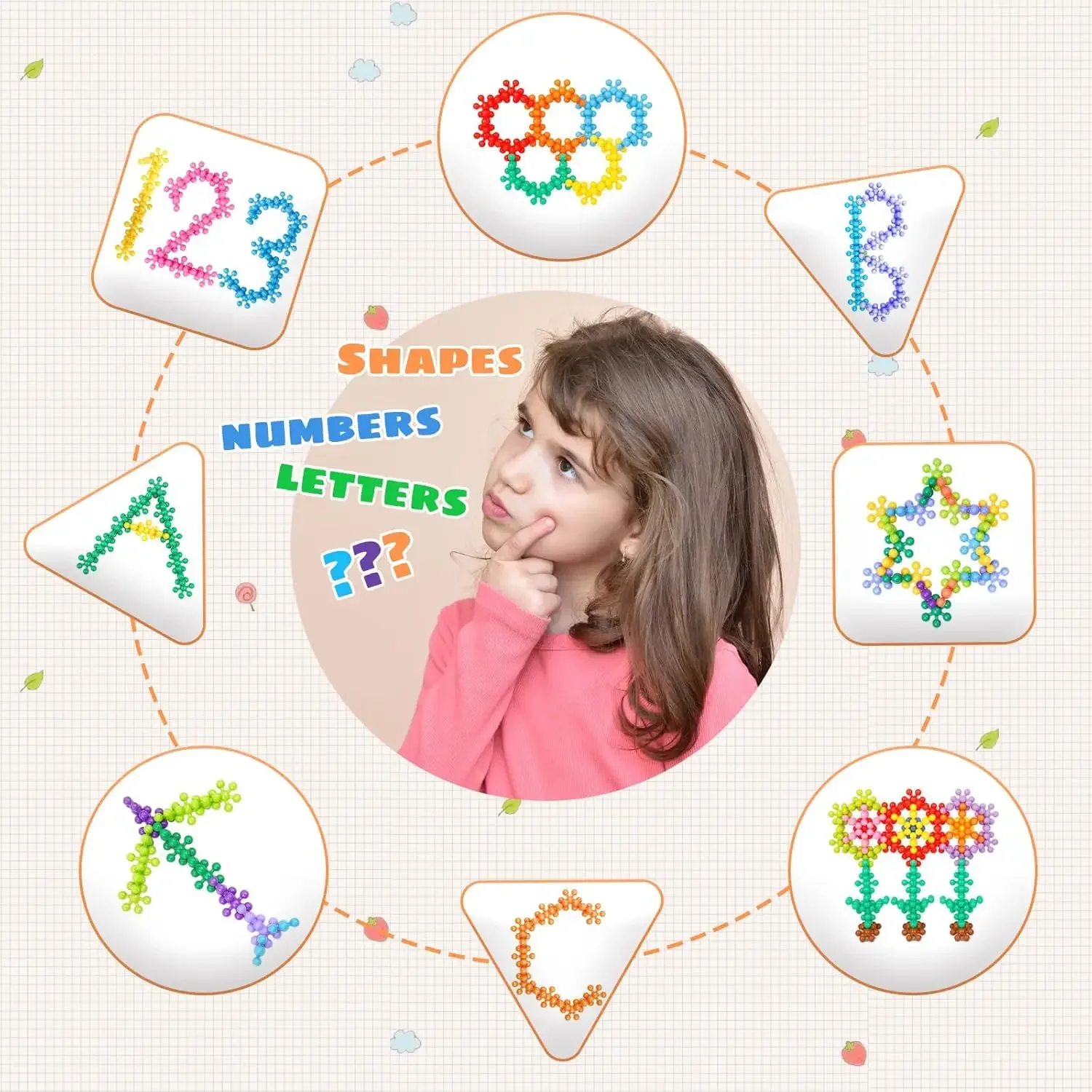 Bausteine-Spielzeug für Kinder, 300 Stück, ineinandergreifende Lernscheiben aus massivem Kunststoff, Spielzeug, Klassenzimmer-Must-Haves, Kreativität, Presch