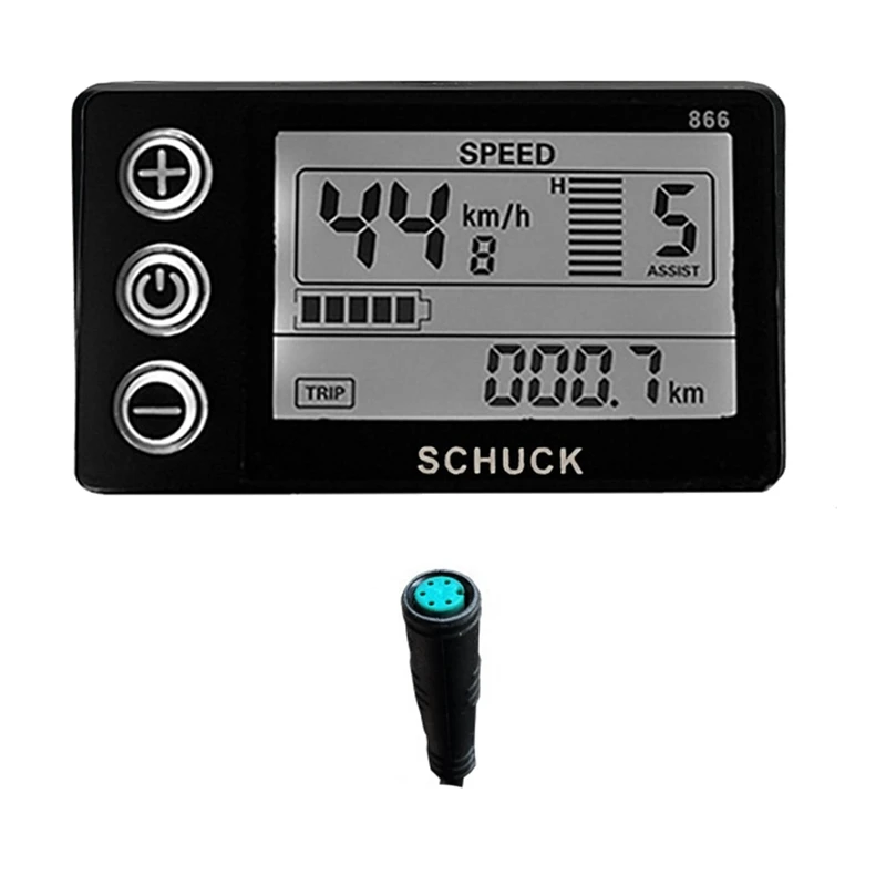 New Ebike S866 LCD Display Meter Electric Bicycle 24V 36V 48V Control Panel With Waterproof Plug For BBS01 BBS02 BBSHD