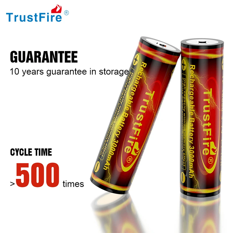 TrustFire 3.7V 18650 Rechargeable Lithium Batteries 3000mAh Cells for T11R T30R T10R T4 H5R Flashlight Remote Control Mouse Toys