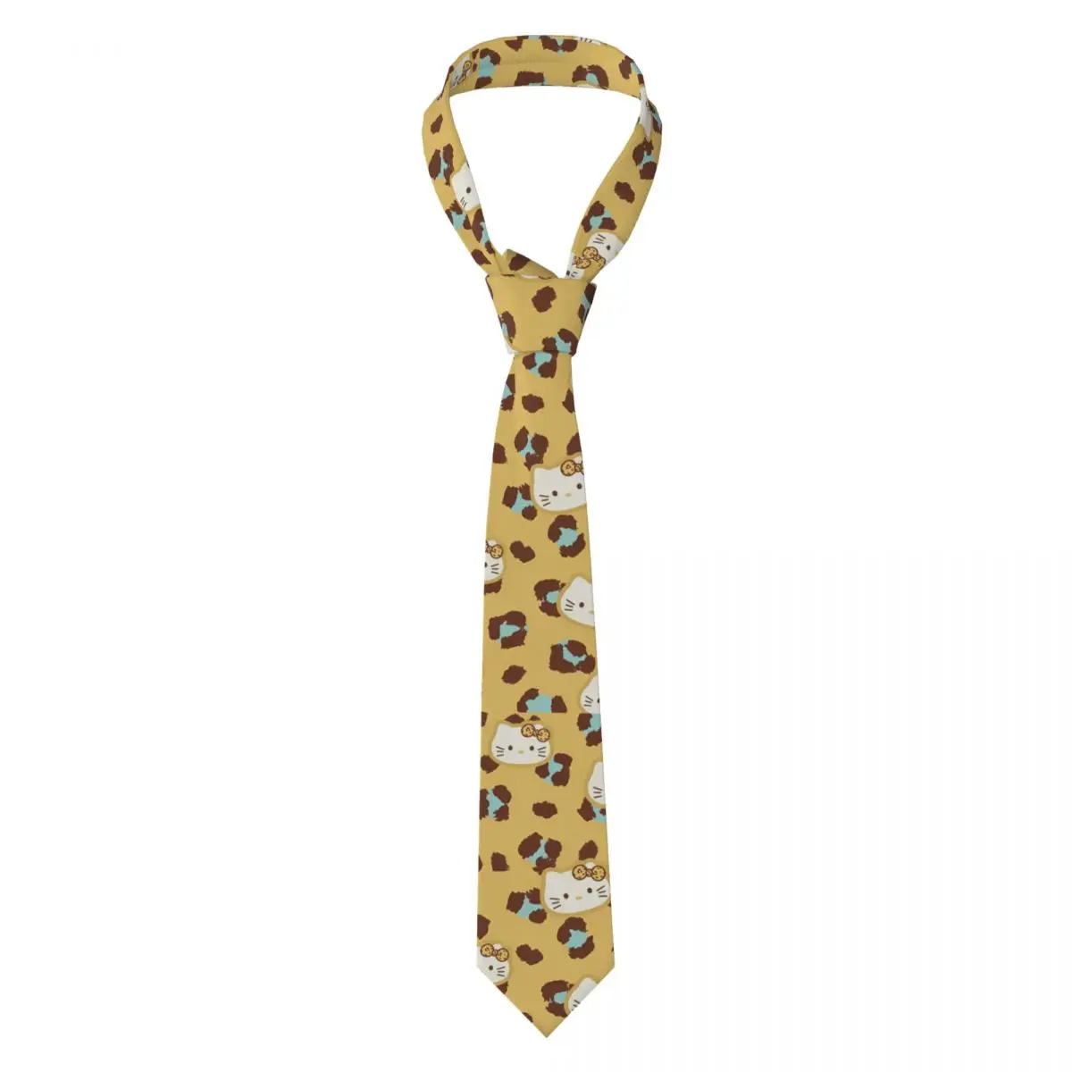 ليوبارد طباعة لطيف مرحبا كيتي القط ربطات العنق للجنسين البوليستر 8 سنتيمتر ربطات العنق الرجال سليم ضيق اكسسوارات Cravat مكتب الزفاف #1