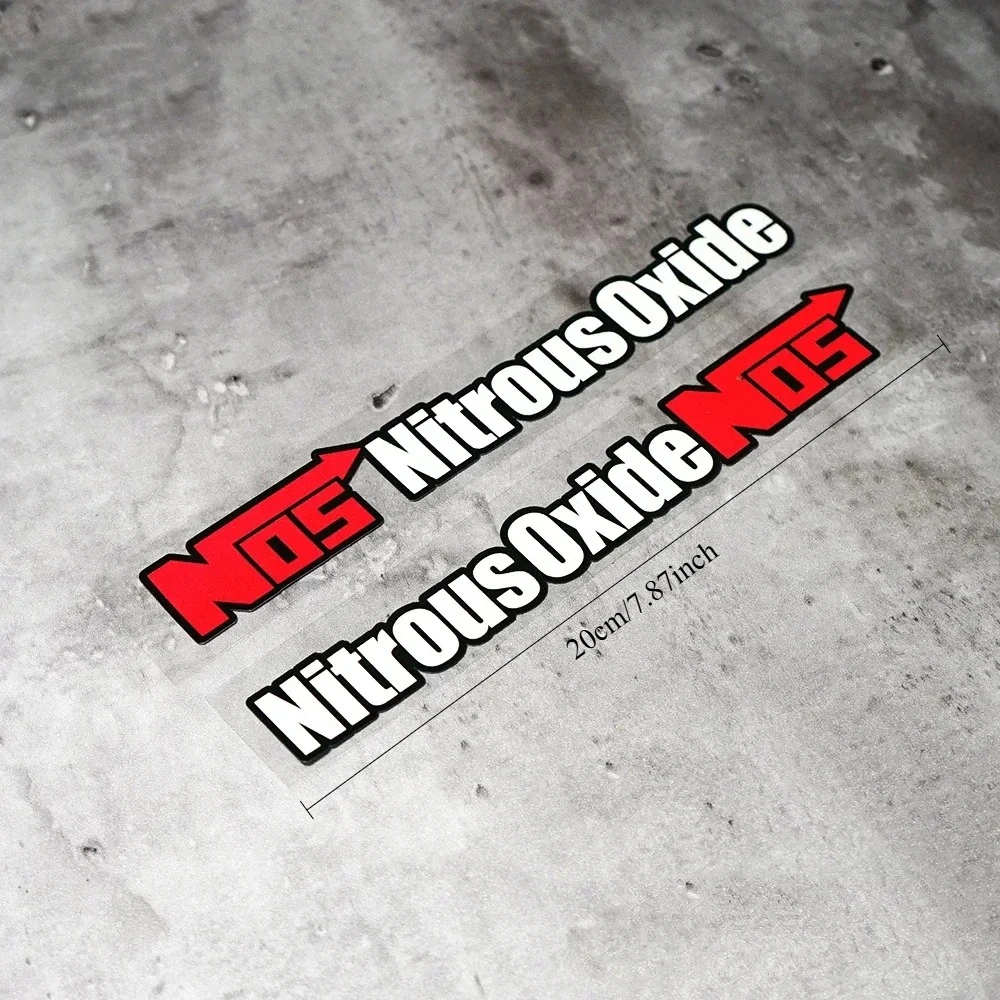 1 Pair NOS Nitrous Oxide Car Sticker, Reflective Auto Door Triangle Window Decal, Waterproof Bumper Vinyl Decals