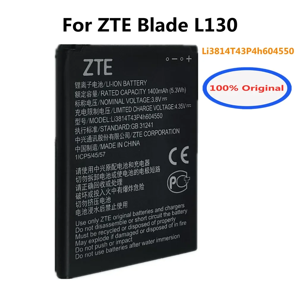 

New Original Li3814T43P4h604550 Battery 1400mAh For ZTE Blade L130 Phone Battery Batteria