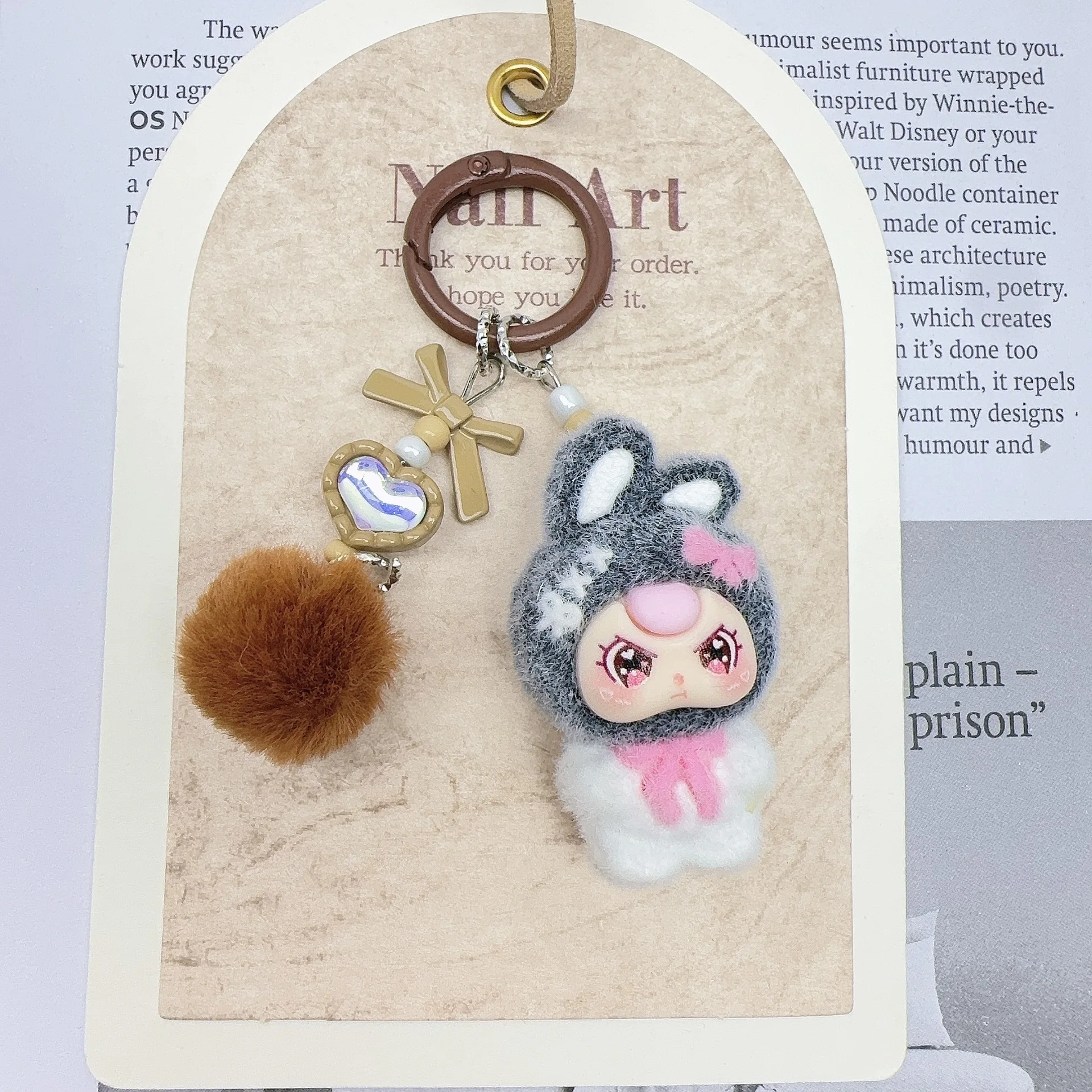 قطعة واحدة من ملحقات سلسلة المفاتيح على شكل تمثال لطيف، لعبة صغيرة لطيفة، ملحقات سلسلة المفاتيح العصرية #4