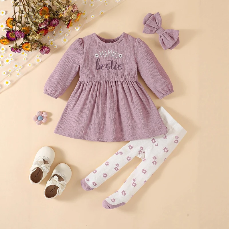 IYEAL  Spring and Autumn New Baby Girls Fashion Set Long Sleeve Romper+Floral Print  Leggings 2-Piece Set