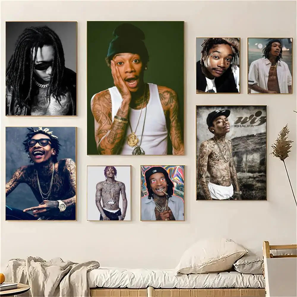 Wiz Khalifa Rap Poster Self-adhesive Decal Living Room Bedroom Party Bar Decor Moisture-proof Fade-resistant
