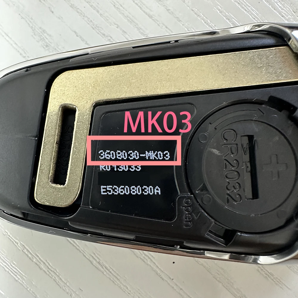 Original 3Button 434MHZ Remote Control Key for CHANGAN Intelligent Key with 4A chip 3608030-MK03 MK02