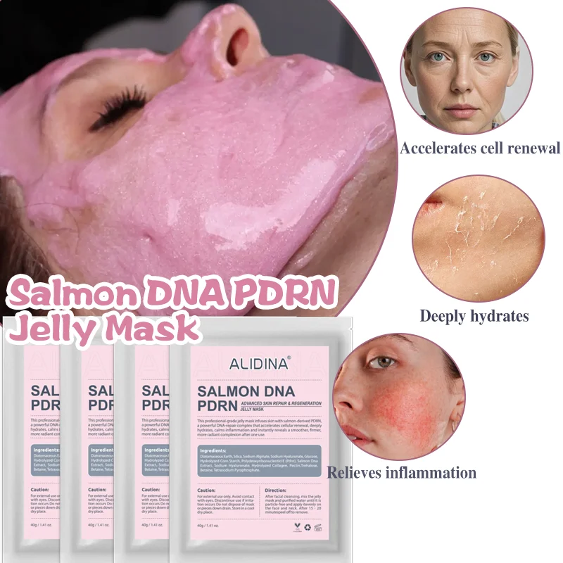 ZS Salmon DNA PDRN Jelly Mask Powder Revitalisierende und feuchtigkeitsspendende Hydrogelmaske mit PDRN (Natrium DNA) Peptiden und Hyaluronkomplex