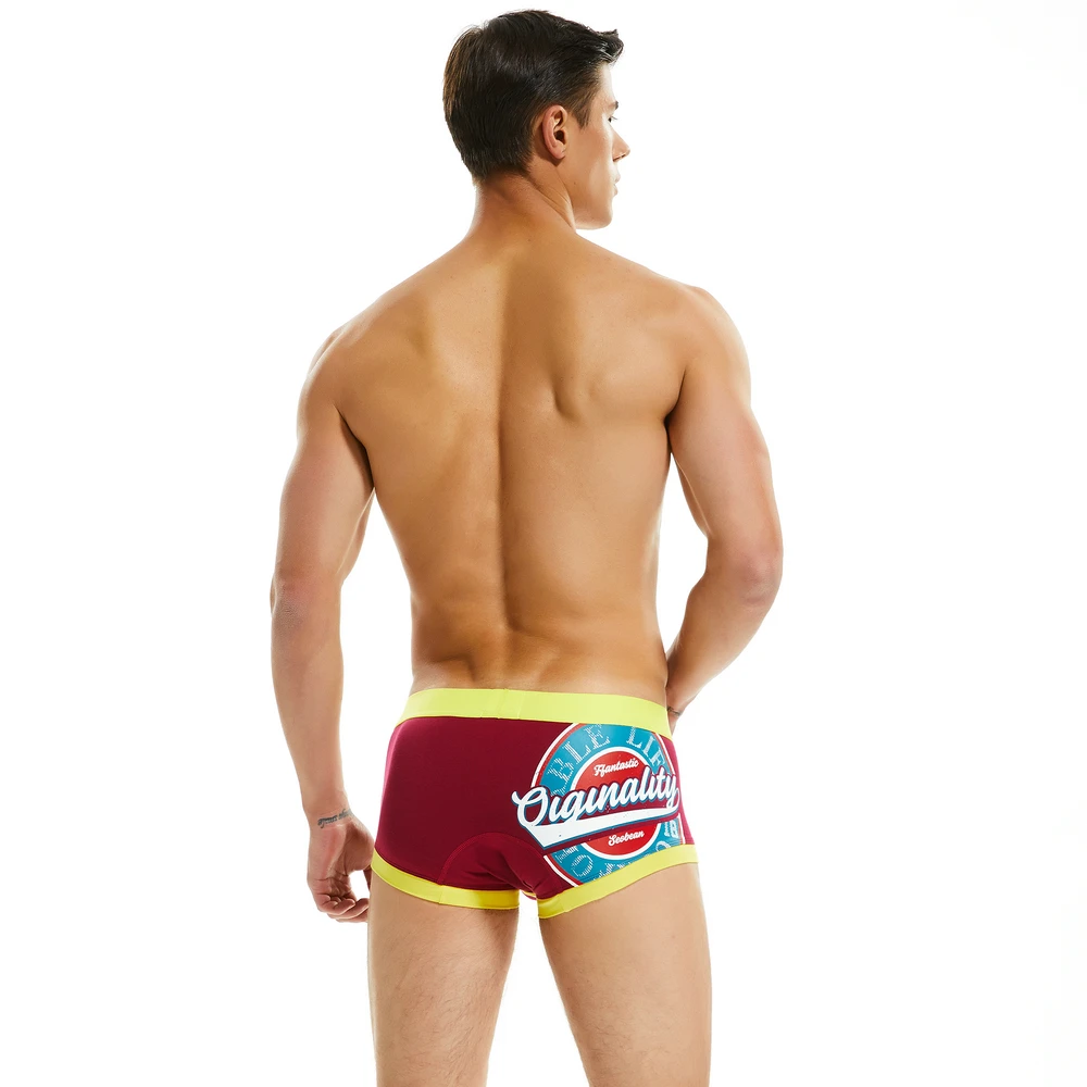 New Brand SEOBEAN Mens Low Rise Cotton Sexy Boxer Trunk Underwear