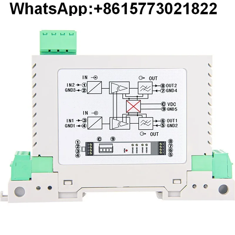 

Передатчик изоляции сигнала постоянного тока, два входа, два выхода, преобразователь 0-10 В в 4-20 мА, модуль напряжения в ток