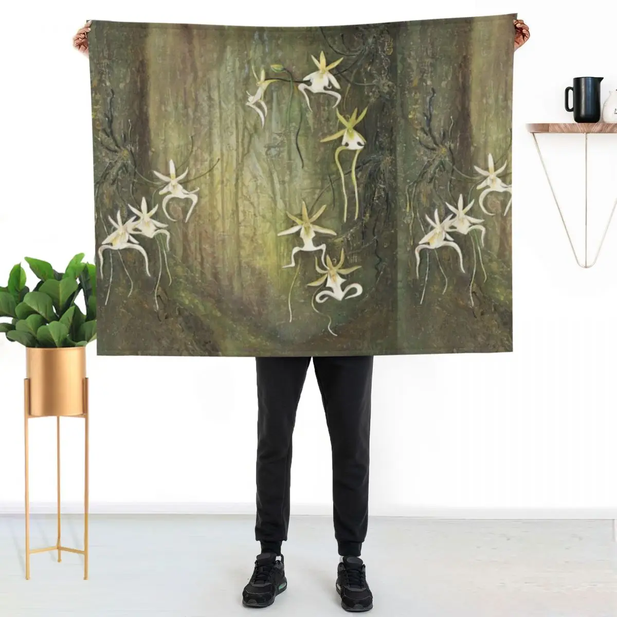 

Ghost Orchids Throw Blanket Elegant Warm Throw Blanket for Hotel Home