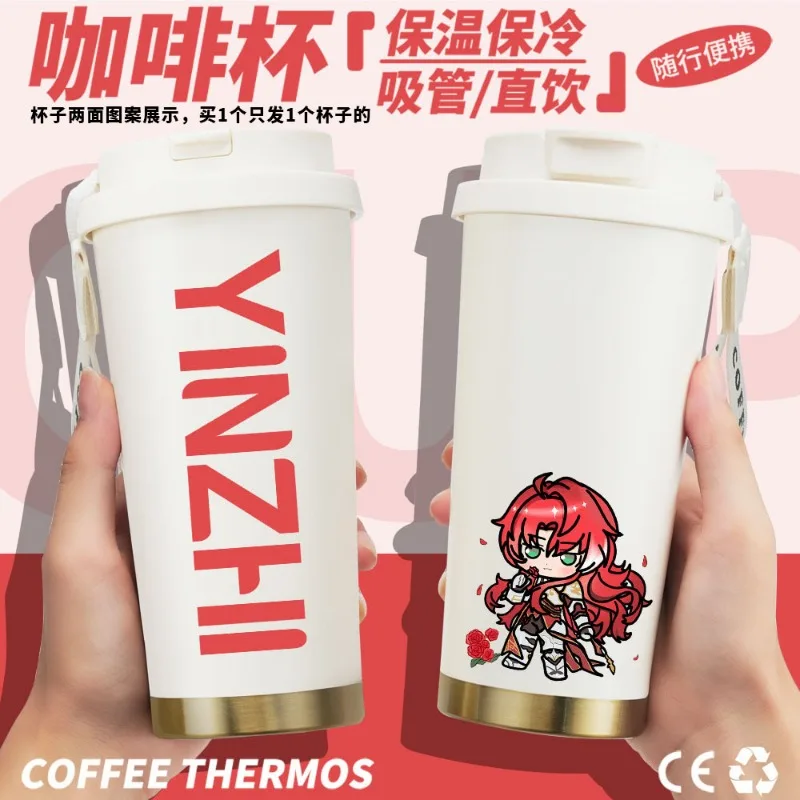 Anime Honkai: Star Rail Game Cos Firefly Huohuo Blade Aventurine Jingliu Kafka Etc. Unisex Gift Straw Insulated Cold Water Cup