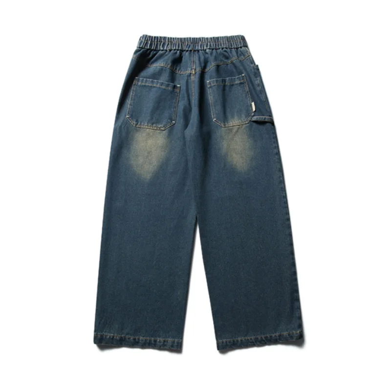 MWJLPWQ 2026 Autumn New Loose-Fit Jeans Trendy Japanese Style Washed Distressed Design Trousers Cjoc Straight-Leg Pants 20136