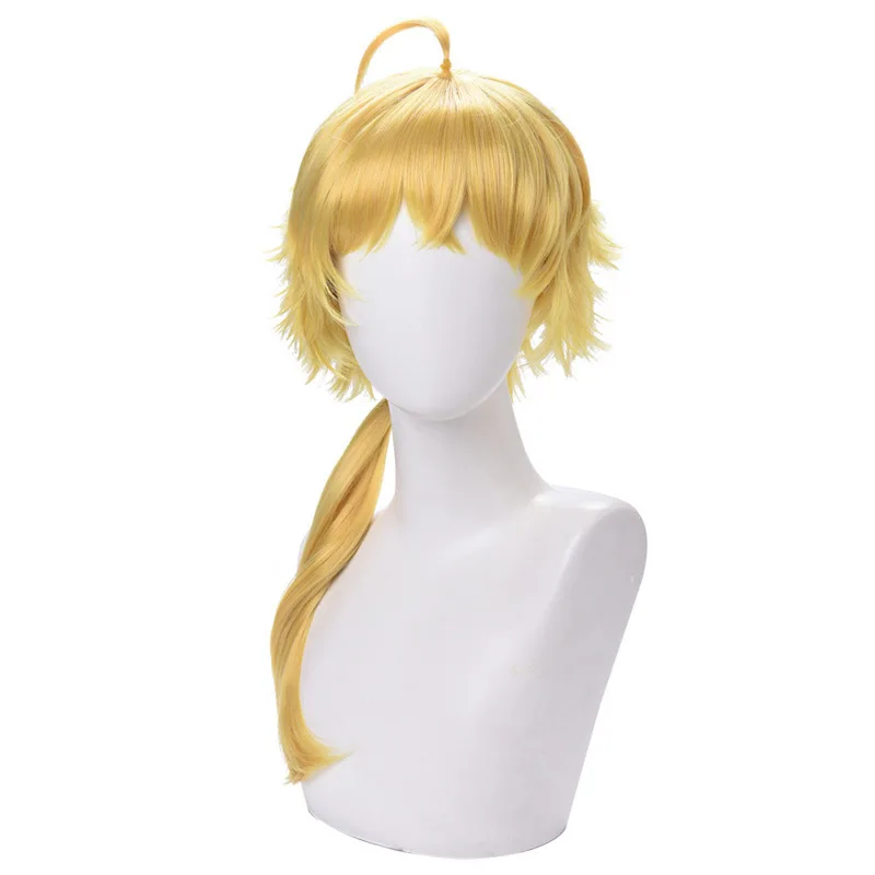 شعر مستعار اصطناعي بطبقات شعر طويل أحمر مقاوم للحرارة ذيل سحب زي الحفلات #2