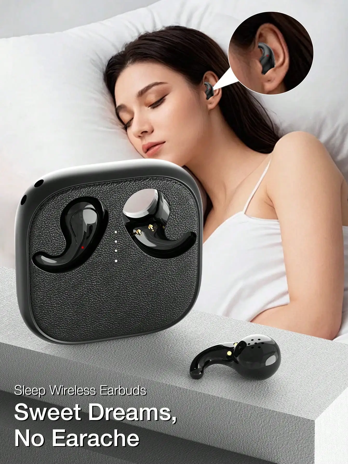 GENAI Mini Sleep Headphones, Wireless Earbuds 5.3 In Ear Light-Weight Headphone Built-In Microphone, IPX5 Waterproof, Immersive Premium Sound Perfect For Sleeping, Workout, Jogging, Yoga,Insomnia, Air Travel, Meditation