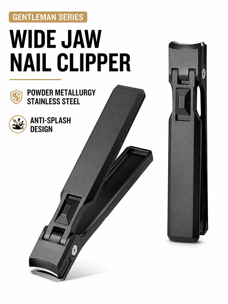Gentleman series stainless steel nail clippers with large openings, splash proof nail clippers, powder cast large nail clippers