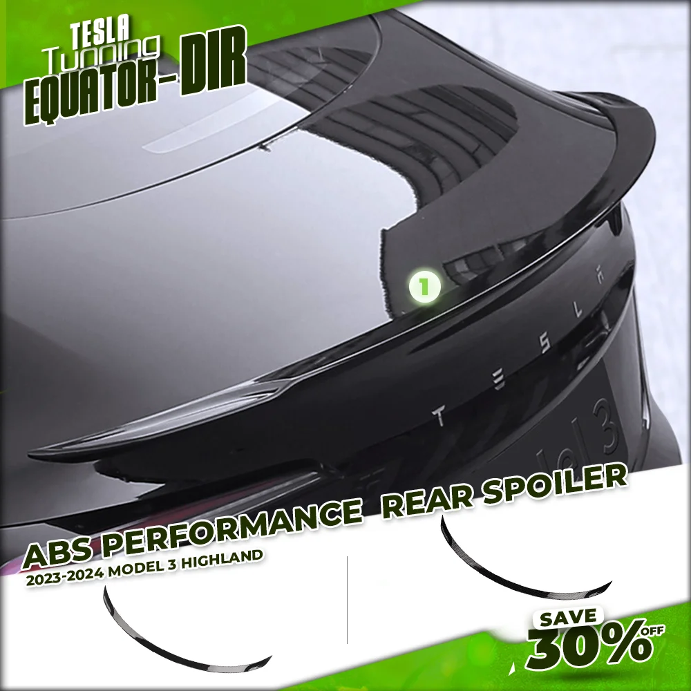 

ABS Performance Style Rear Spoiler For Tesla Model 3 Highland 2024 Rear Trunk Wing Matte Black Carbon Model 3 + Auto Accessories