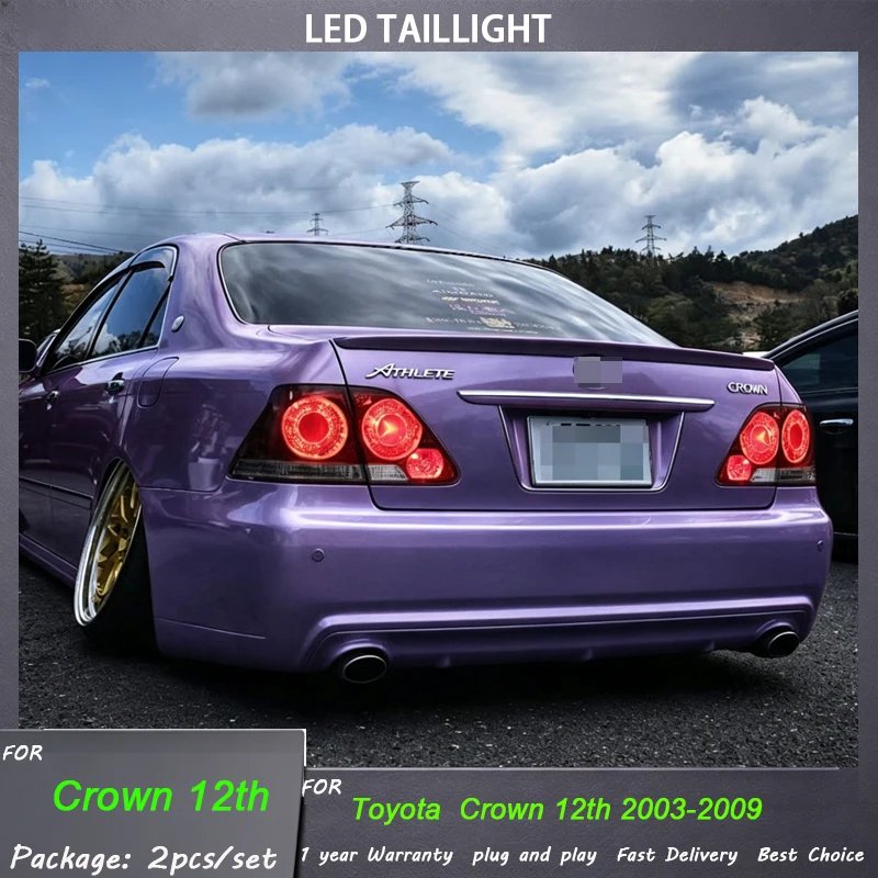 Car Tail lamp for Toyota Crown 12th 2003 2004 2005 2006 2007 2008 2009 Taillight Brake Reverse light Warning Lamp Turn signal