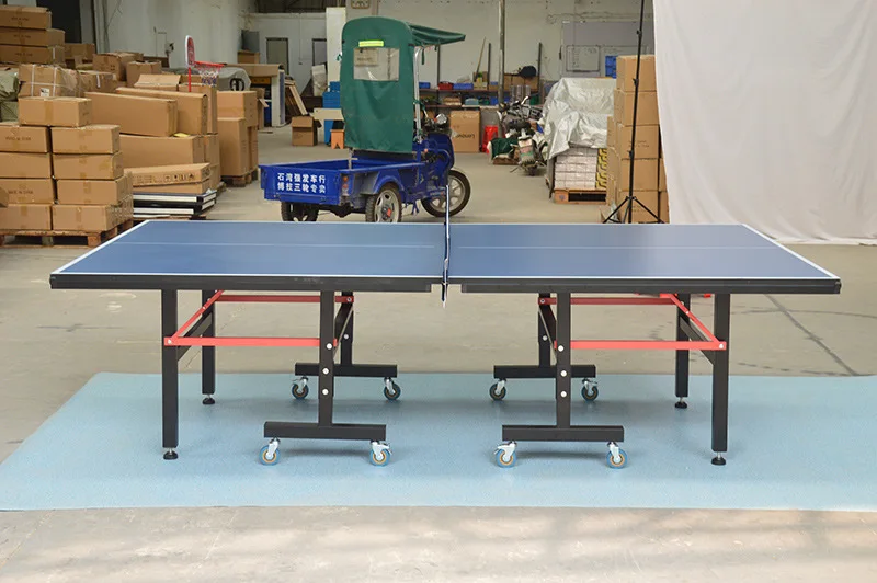 hq- Standard Premium Foldable Indoor Table Tennis Table Two Section Movable Ping Pong Table Lacquered Panel Home Club Training