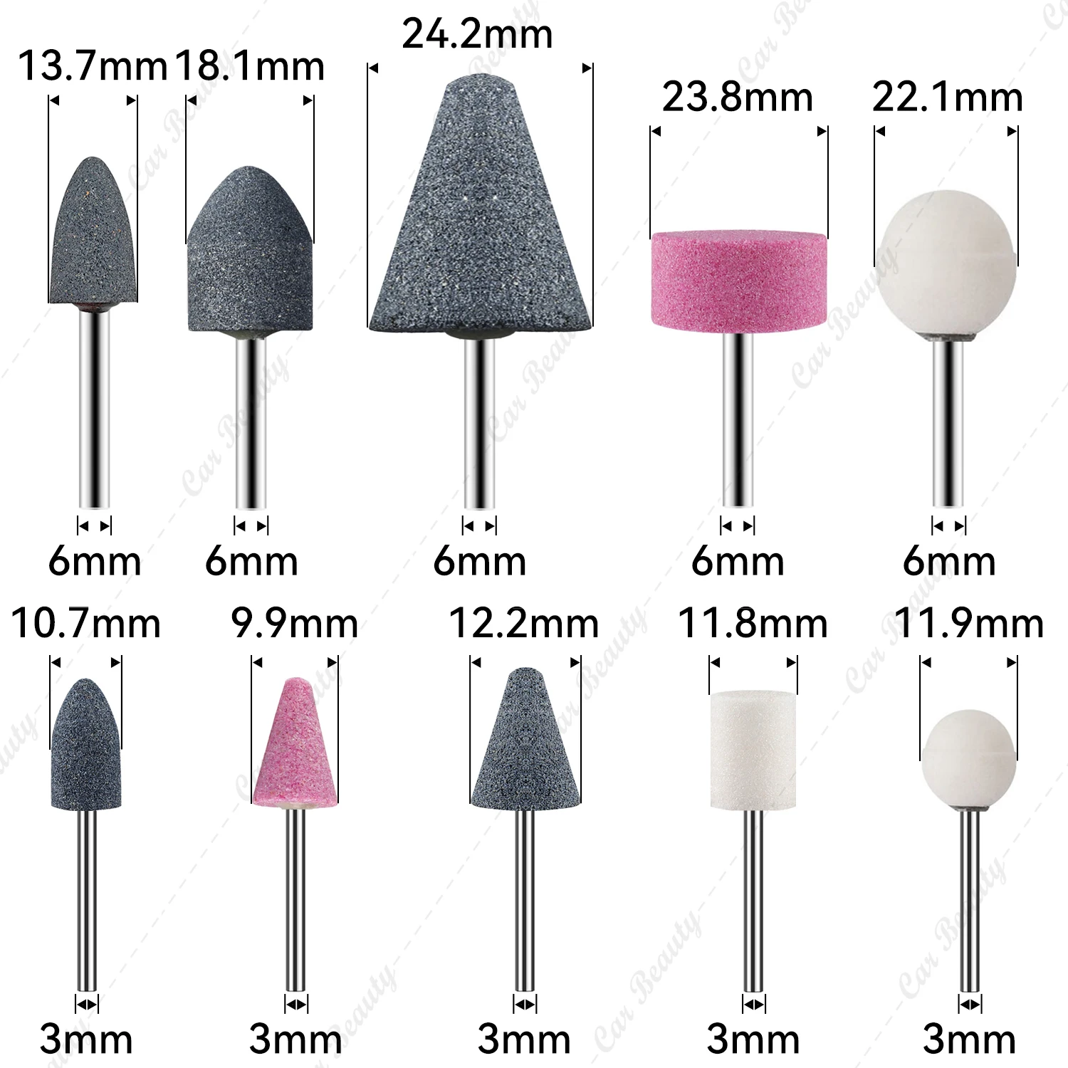 3mm 6mm Grinding Heads Stone Bits for Polishing Carving Buffing Wheel for Electric Drill Rotary Tool Sharpening Tips DIY Tool