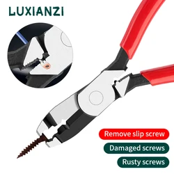 LUXIANZI Screw Removal Extractor Gripping Multifunctional Stripping Pliers For Wire Cutting Screw Pulling Tools Slip Joint Plier