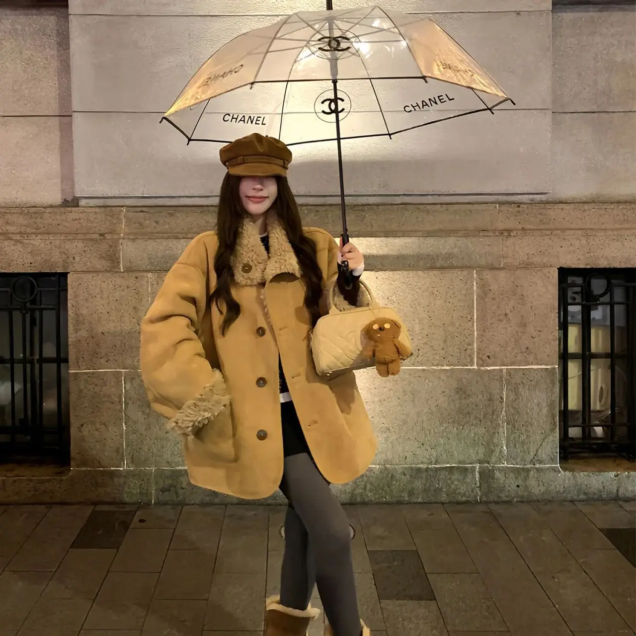 Chaqueta corta holgada de piel sintética para mujer, abrigo de felpa de piel de cuero bidireccional, chaquetas peludas elegantes de un solo pecho, Top cálido y esponjoso para invierno