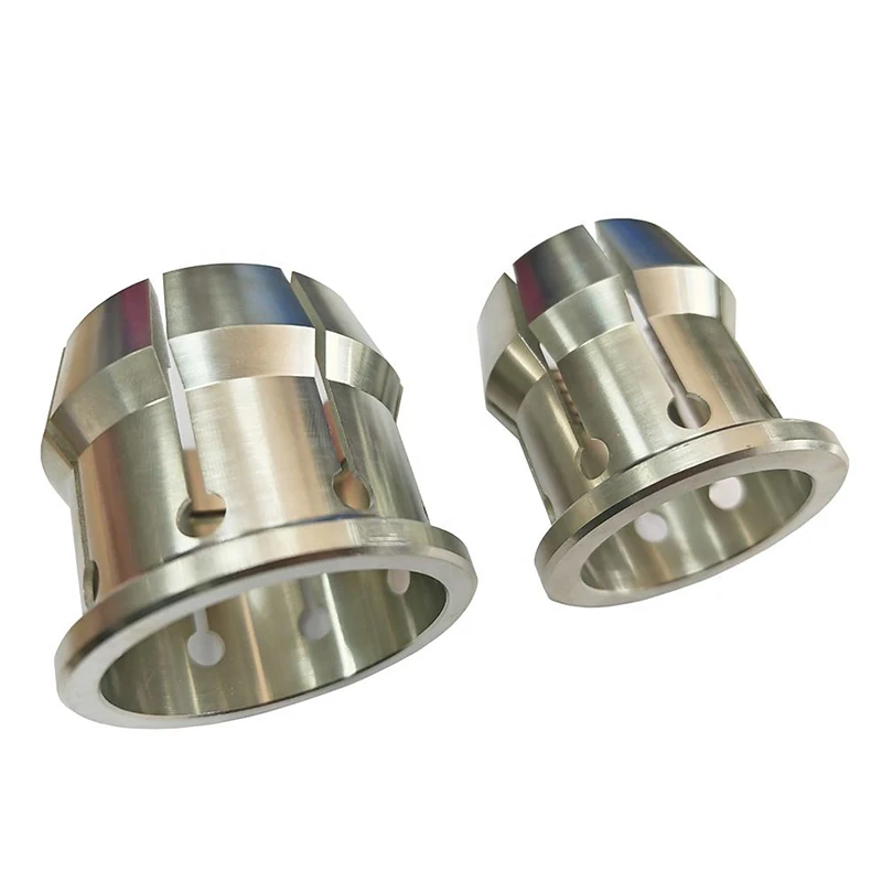 Custom CNC Turned & Milled Stainless Steel Flanged Split Spring Collet, Precision Machining Clamping Sleeve