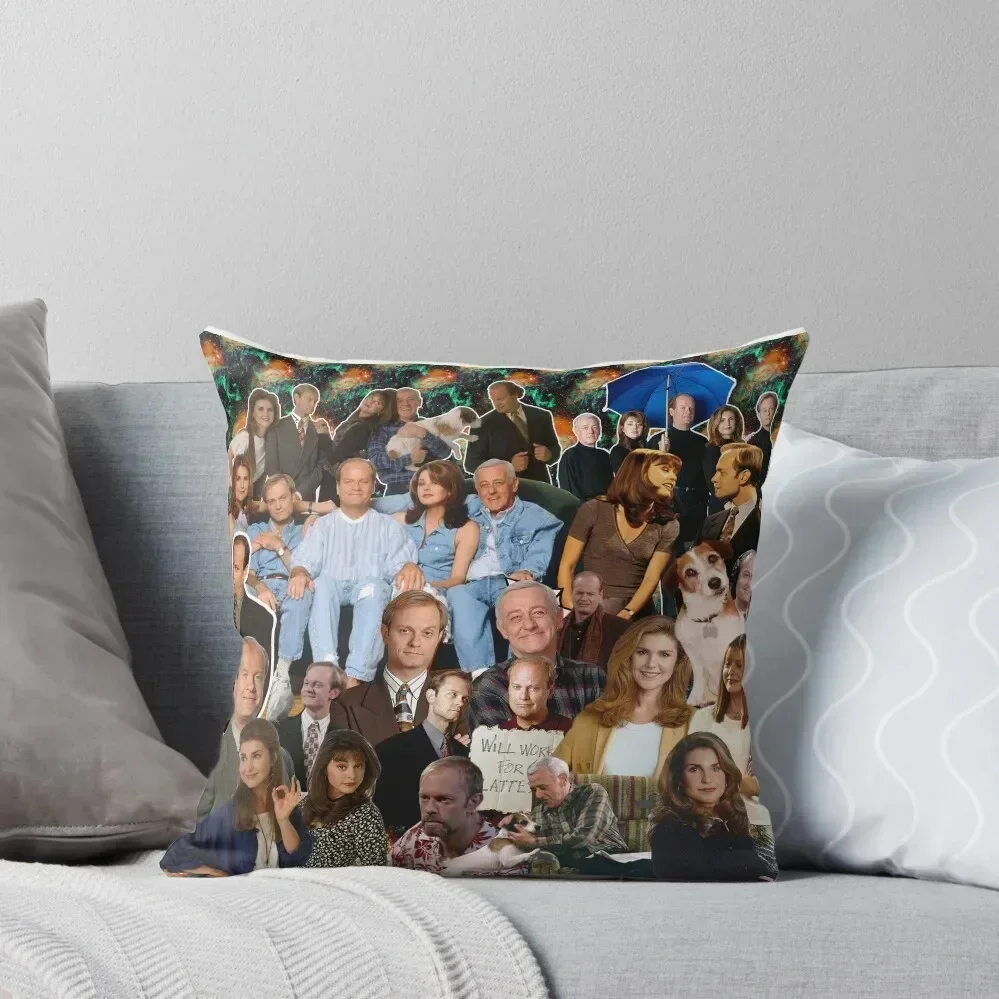 frasier collage Throw Pillow Pillow Case Christmas Cushions Cover Pillowcases Couch Cushions pillow