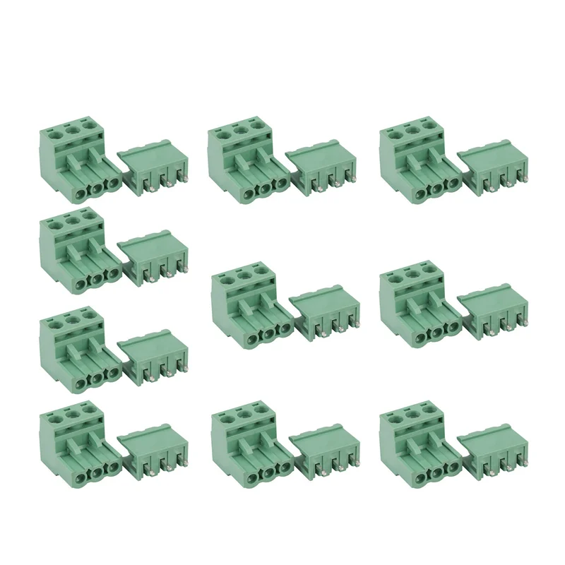 A01F-30Pcs Konektor Blok Terminal PCB Sekrup Plug-In 3Pin Pitch 5.08Mm Sudut Kanan