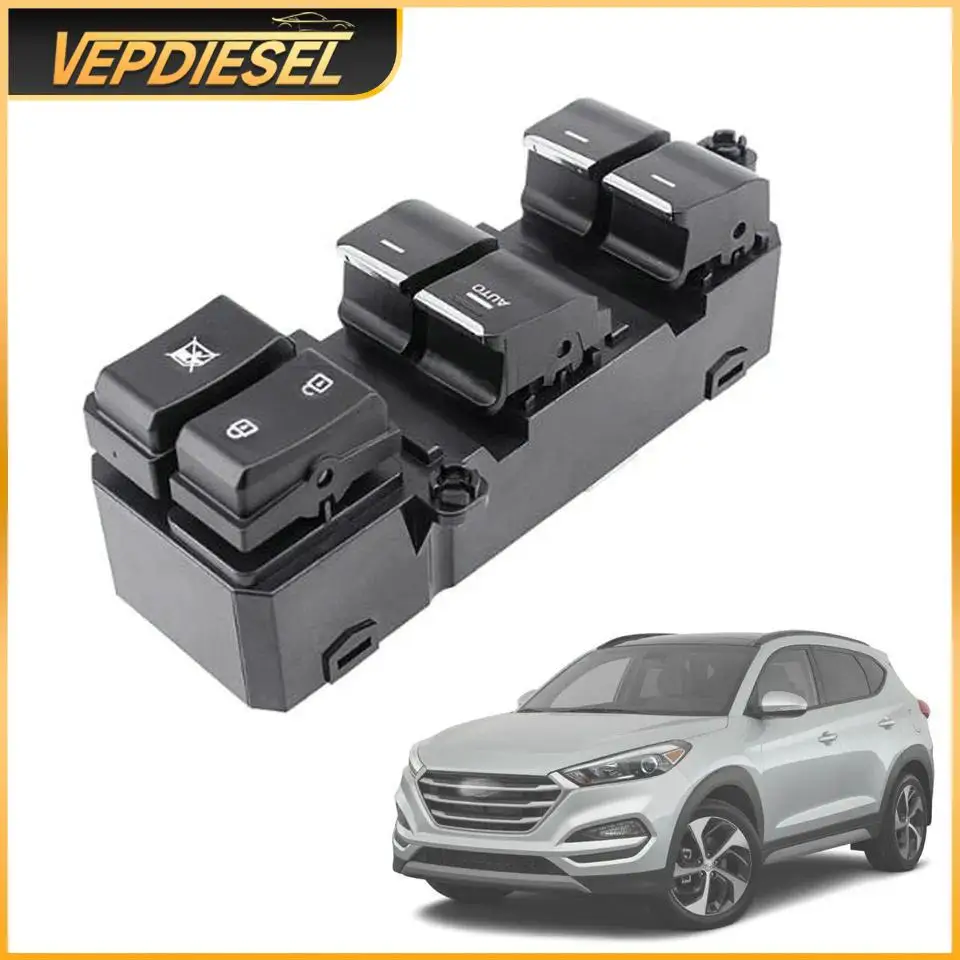 

1Pcs Car Driver Left Door Master Power Window Switch For 16-18 Hyundai Tucson 93571-D3000 93570-D3000 Auto Interior Accessories