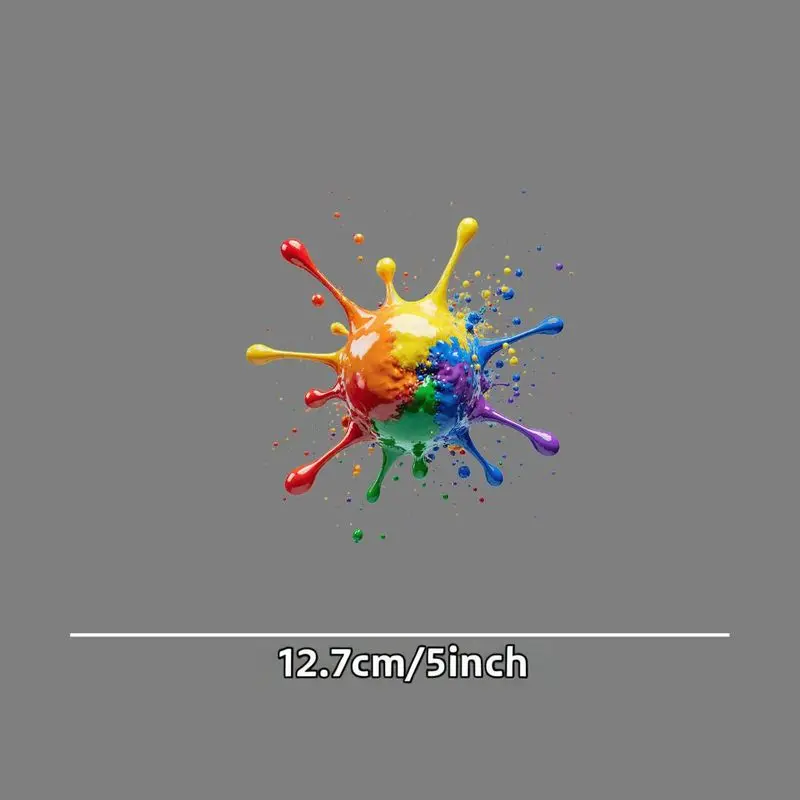 4pcs Vibrant Rainbow Paint Splatter Vinyl Decal, Self-Adhesive Sticker for Cars