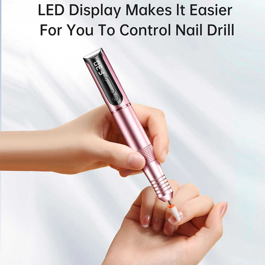 Taladro de uñas inalámbrico, lápiz de pulido de lima de uñas USB, taladro de uñas recargable, herramienta de salón de taladro de manicura portátil para uso doméstico