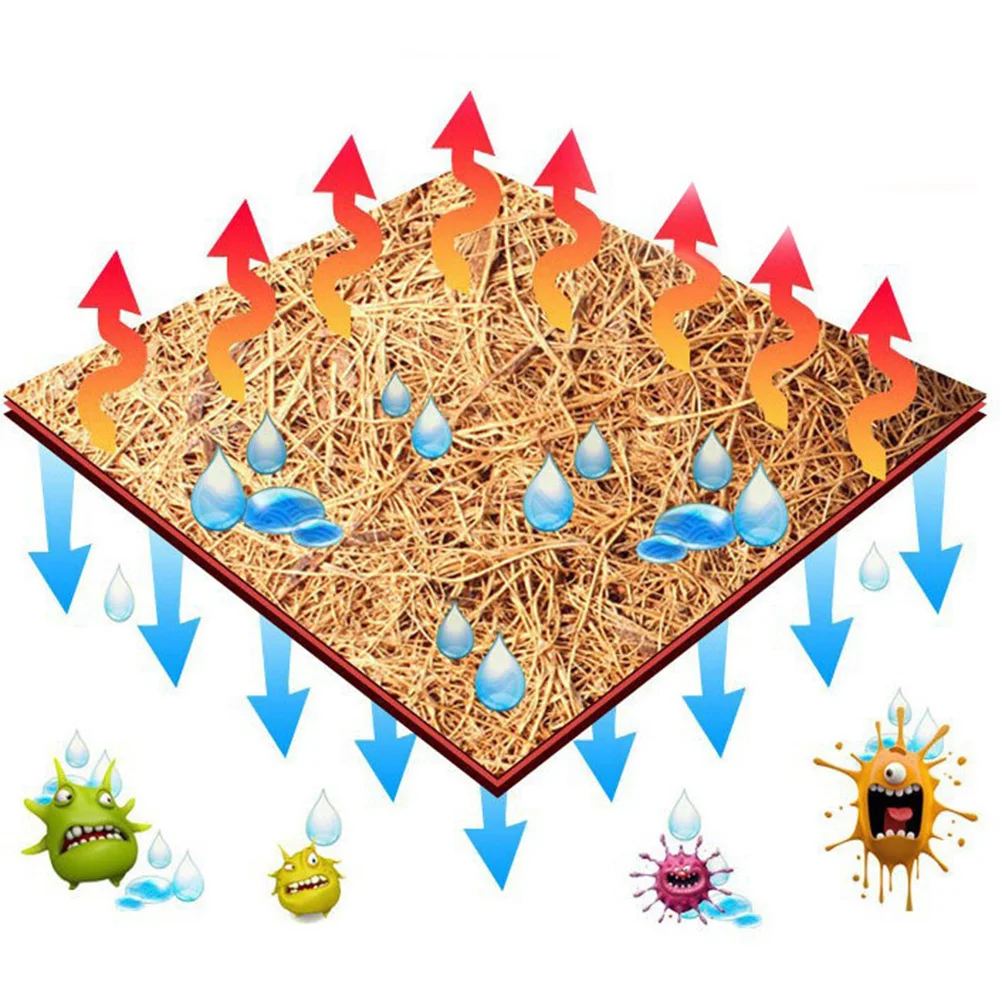 

2 pcs Natural Coconut Fiber Bed Mat Thick Wear-Resistant Breathable Cushion Liner For Terrariums 50X30Cm Easy Cut Reptile Cage