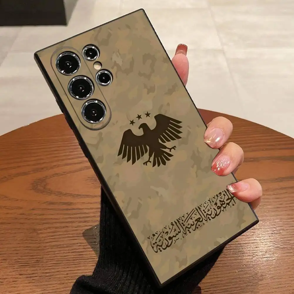 Syria Eagle Flag National Emblem Phone Case For Samsung S25,S24,S21,S22,S23,S30,Ultra,S20,Plus,Fe,Lite,5G Black Cover view 3