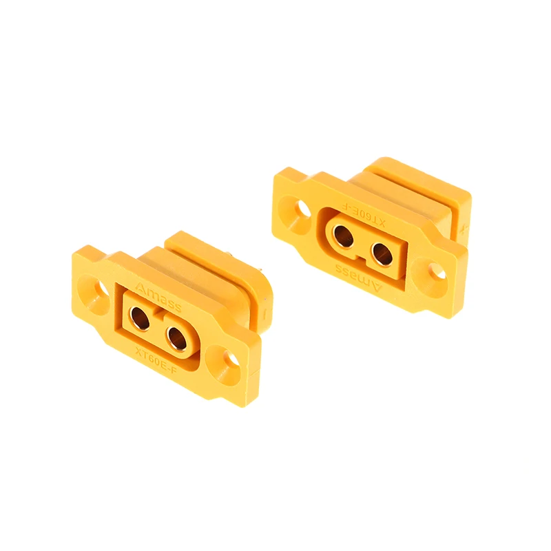 Ouro ou latão Ni chapeado conector de bateria, plugue fêmea, corrente grande, adaptador de conexão para modelo RC, XT60E-F, 2pcs